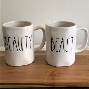 RAE DUNN beauty & beast mug set